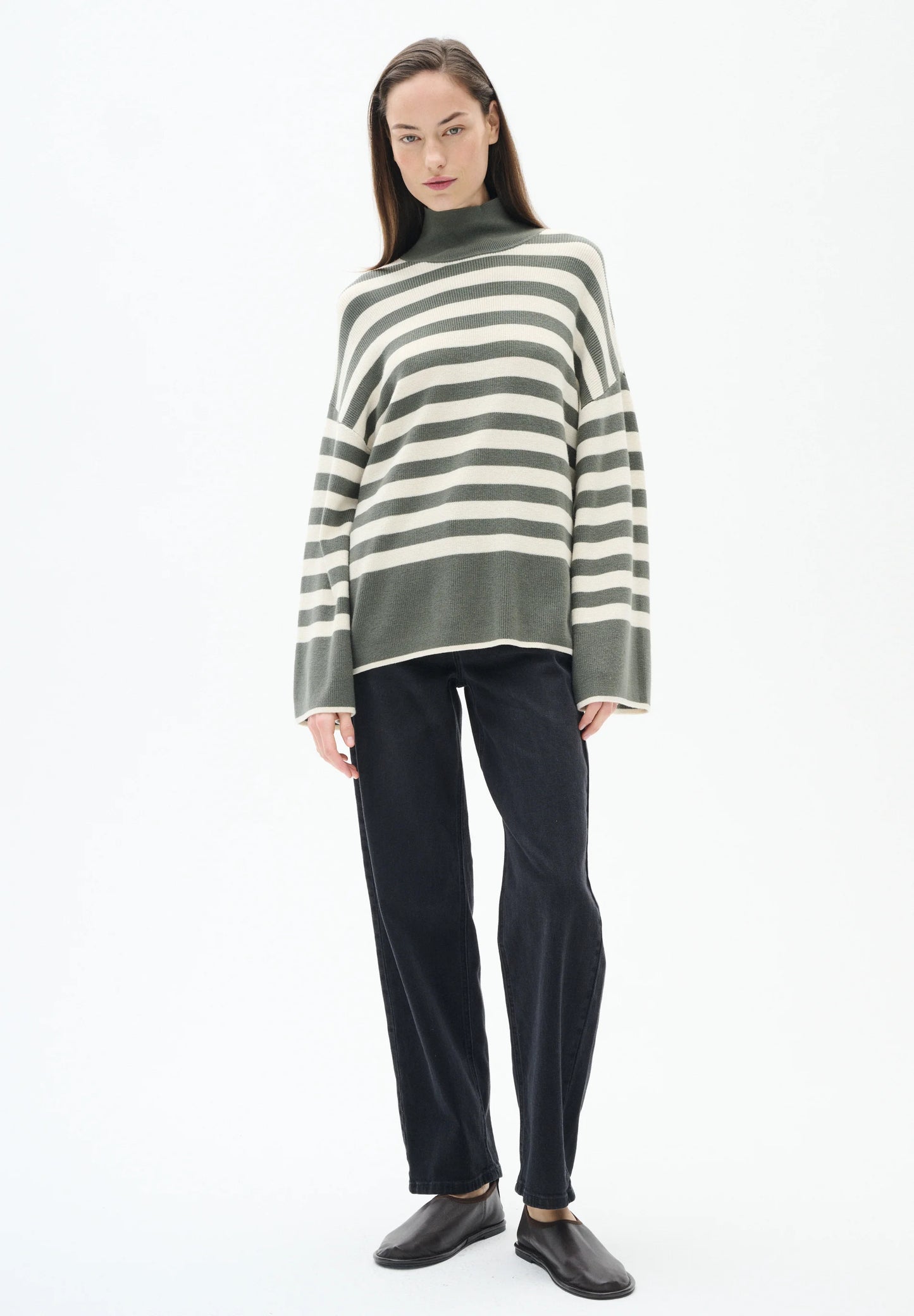 Inwear Gittel Agave Green Cashmere Mix Stripe Pullover