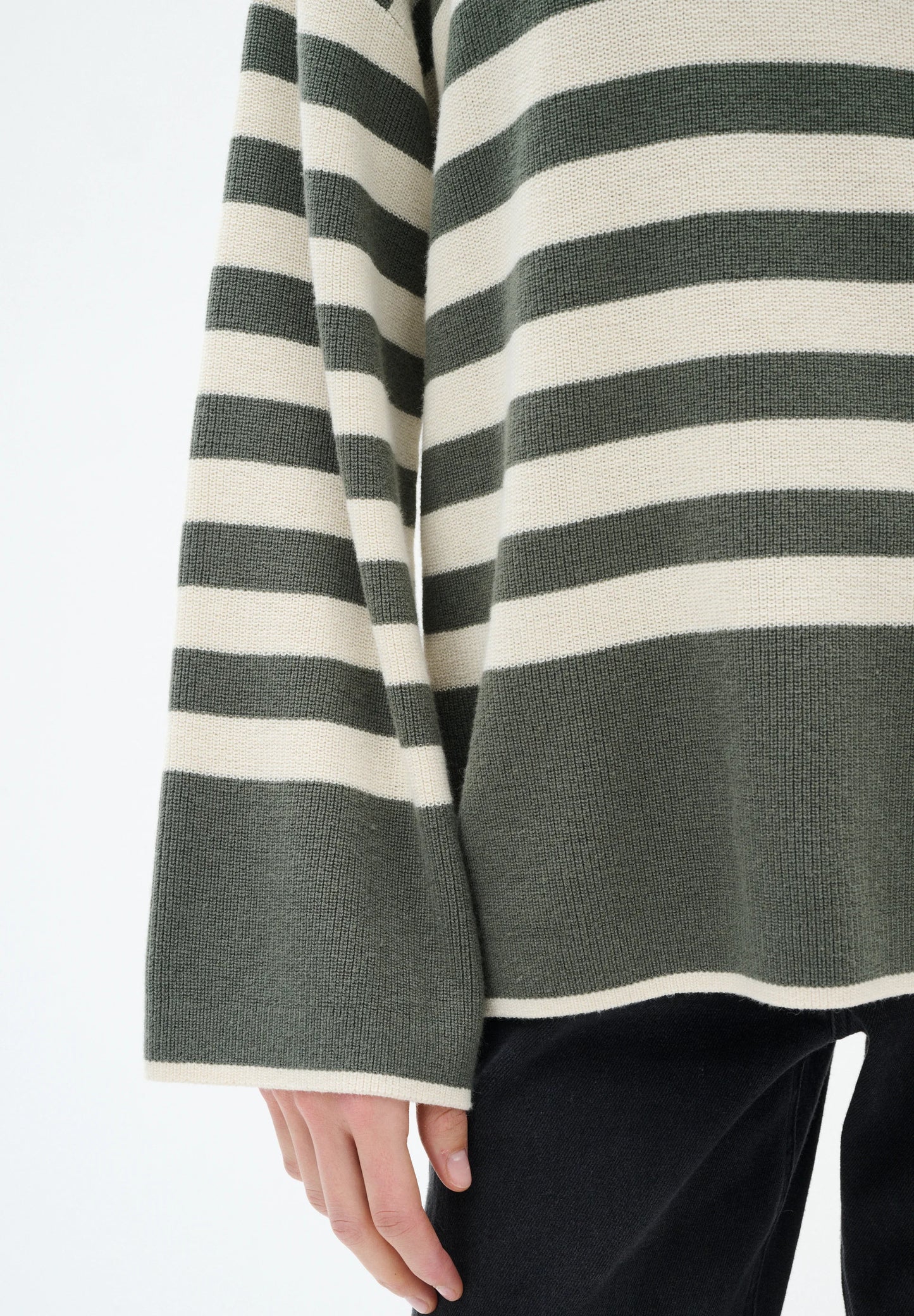 Inwear Gittel Agave Green Cashmere Mix Stripe Pullover
