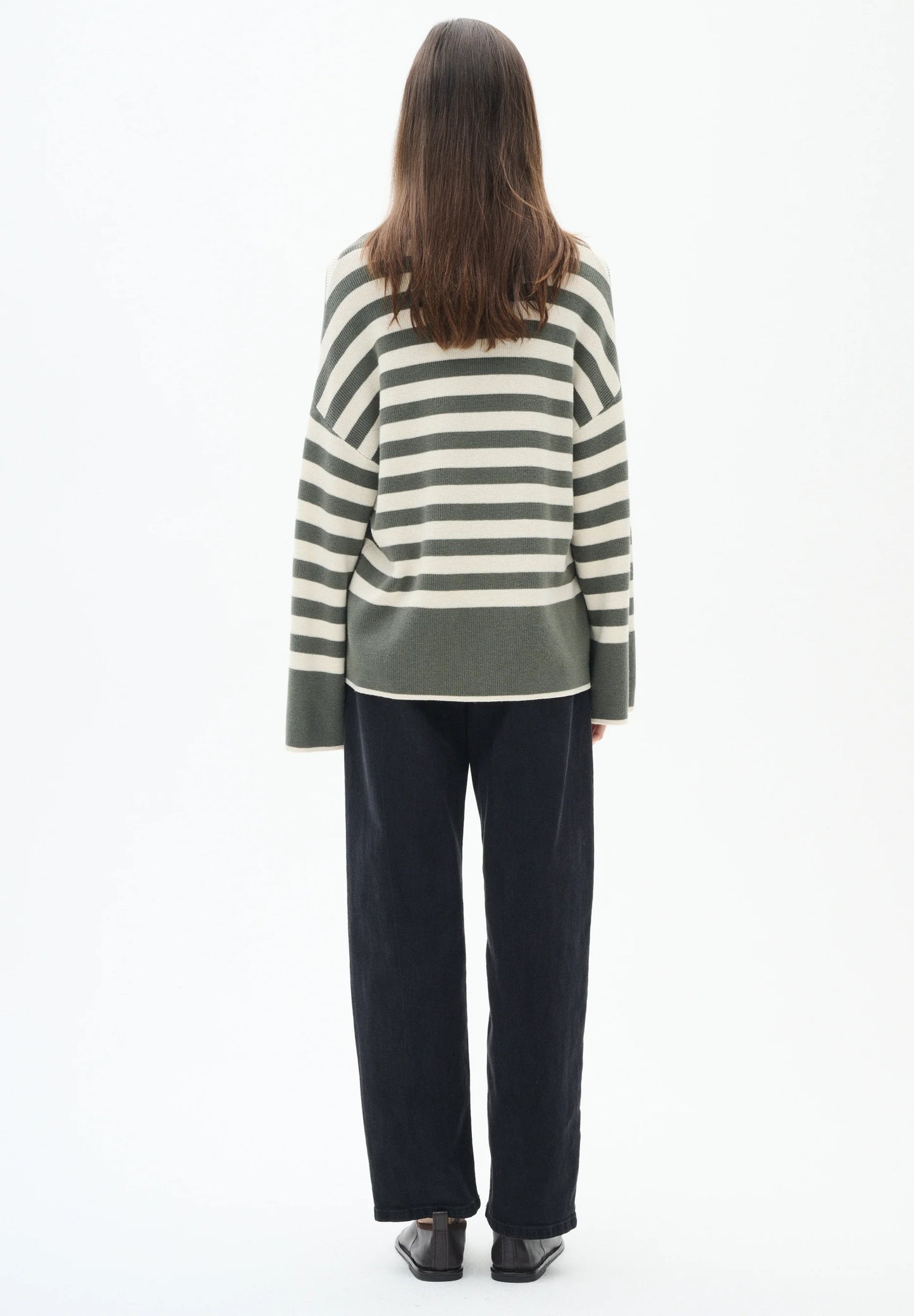 Inwear Gittel Agave Green Cashmere Mix Stripe Pullover