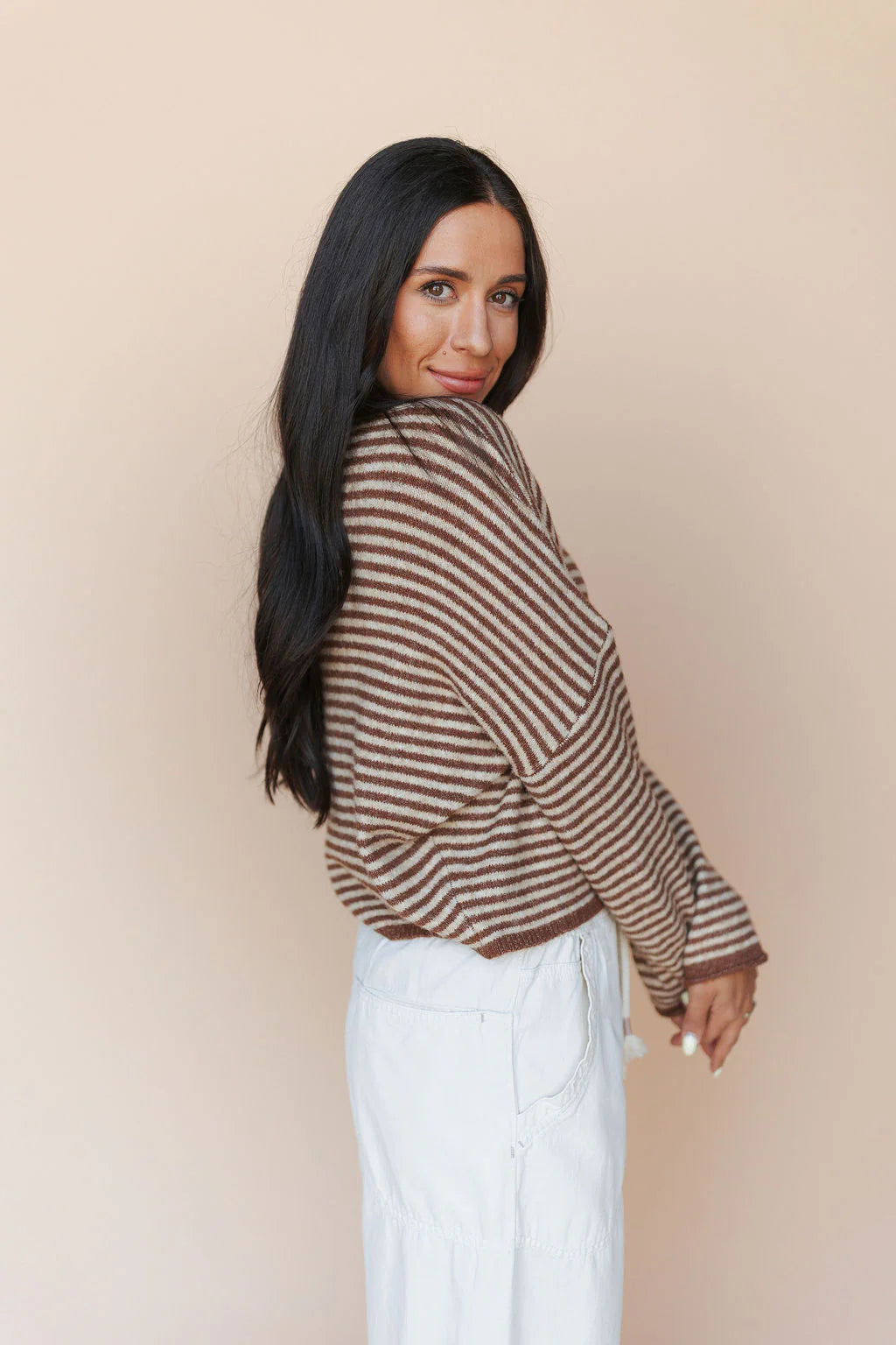 Piper Cardigan in Pinstripe