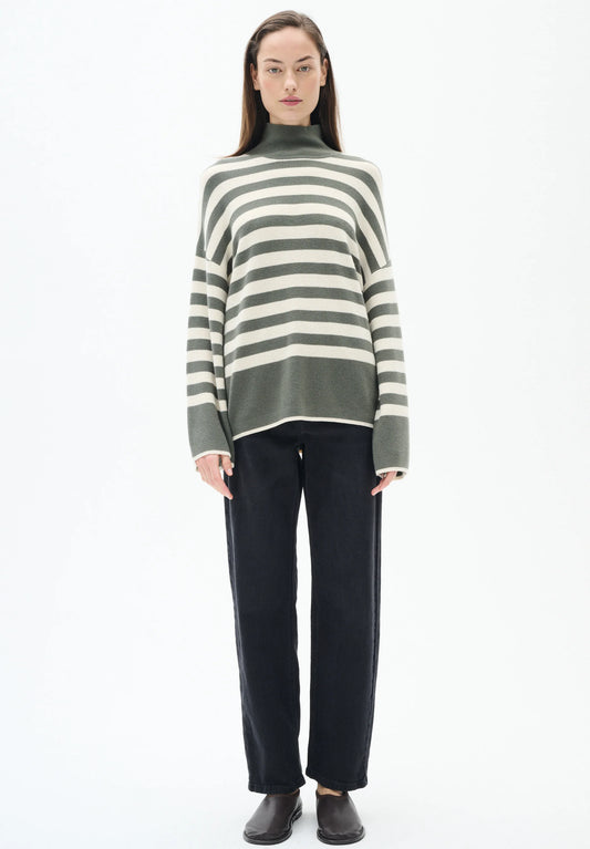 Inwear Gittel Agave Green Cashmere Mix Stripe Pullover