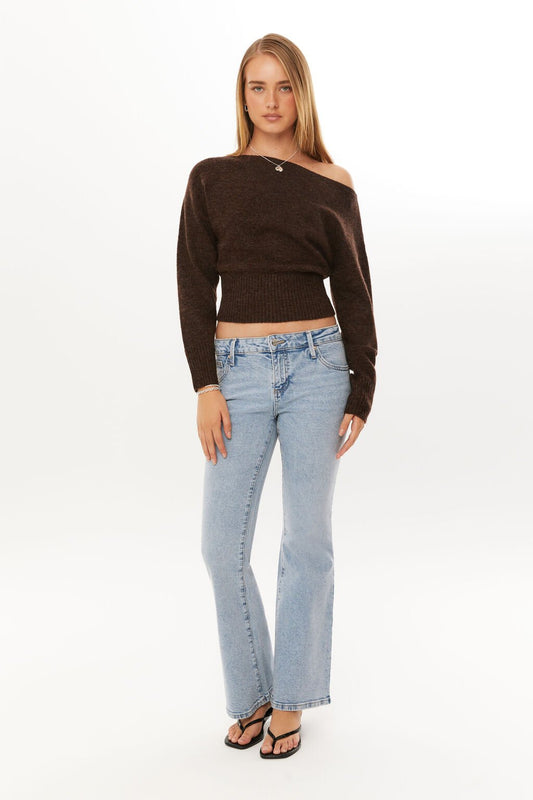 Fall Off-Shoulder Top in Cocoa